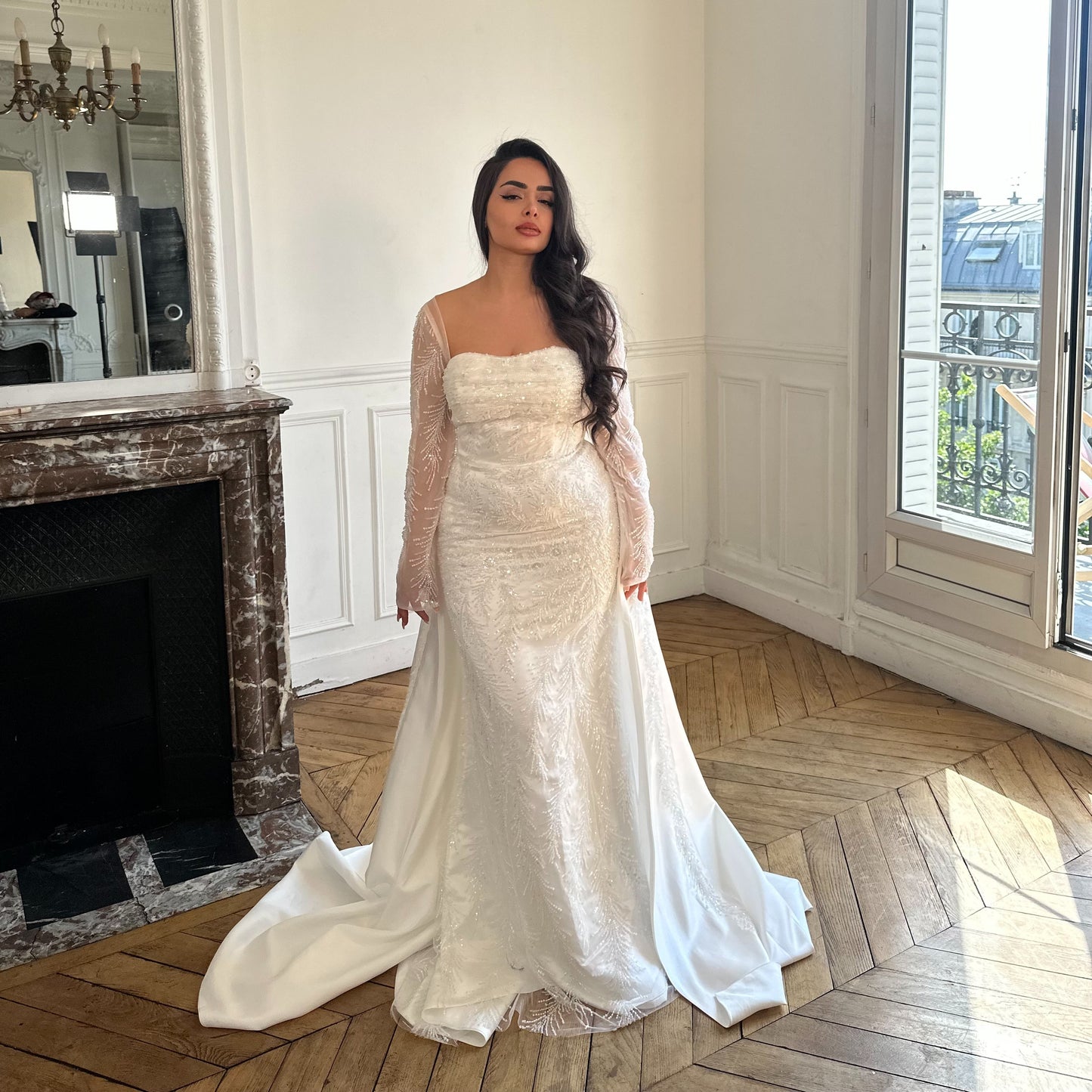 Robe de fiançailles perlée