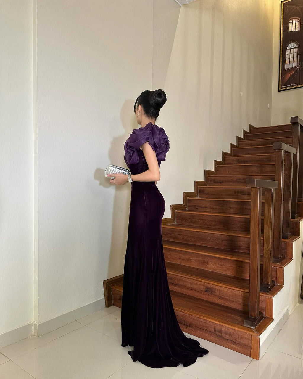 Robe asymétrique violette
