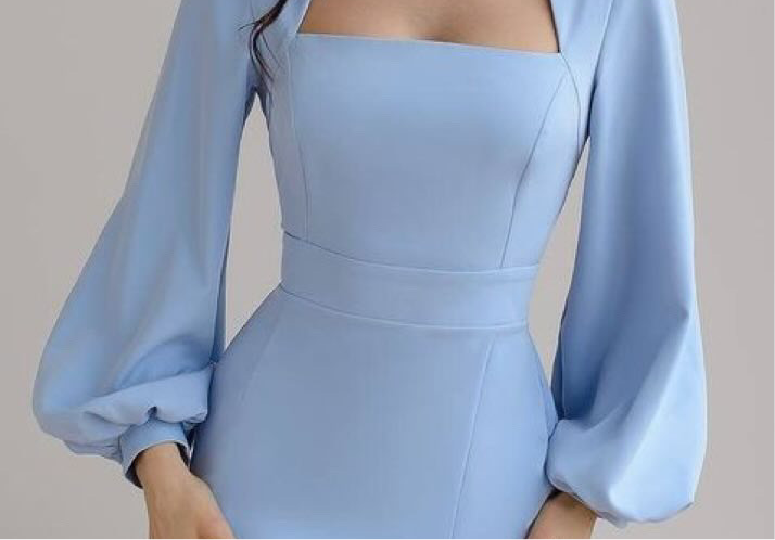 Robe sur mesure bleue (belkr)