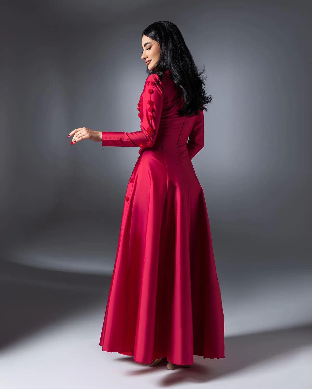 Robe satin rose