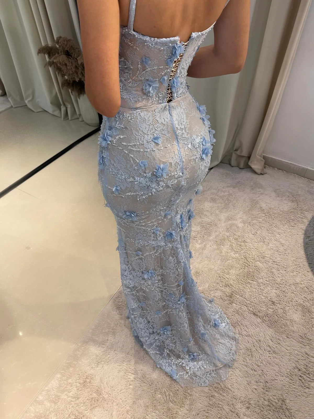 Robe dentelle baby blue