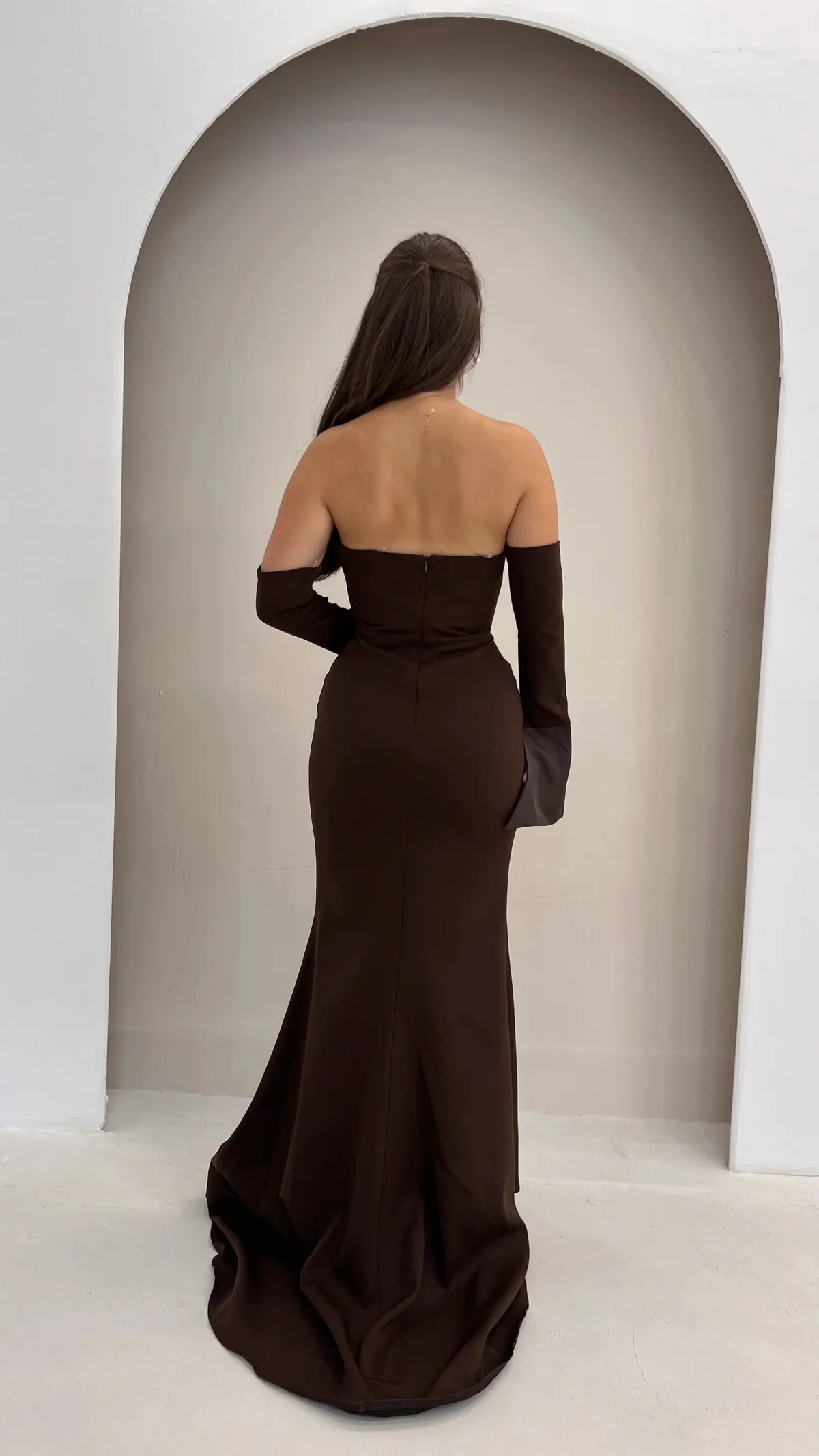 Robe bustier marron