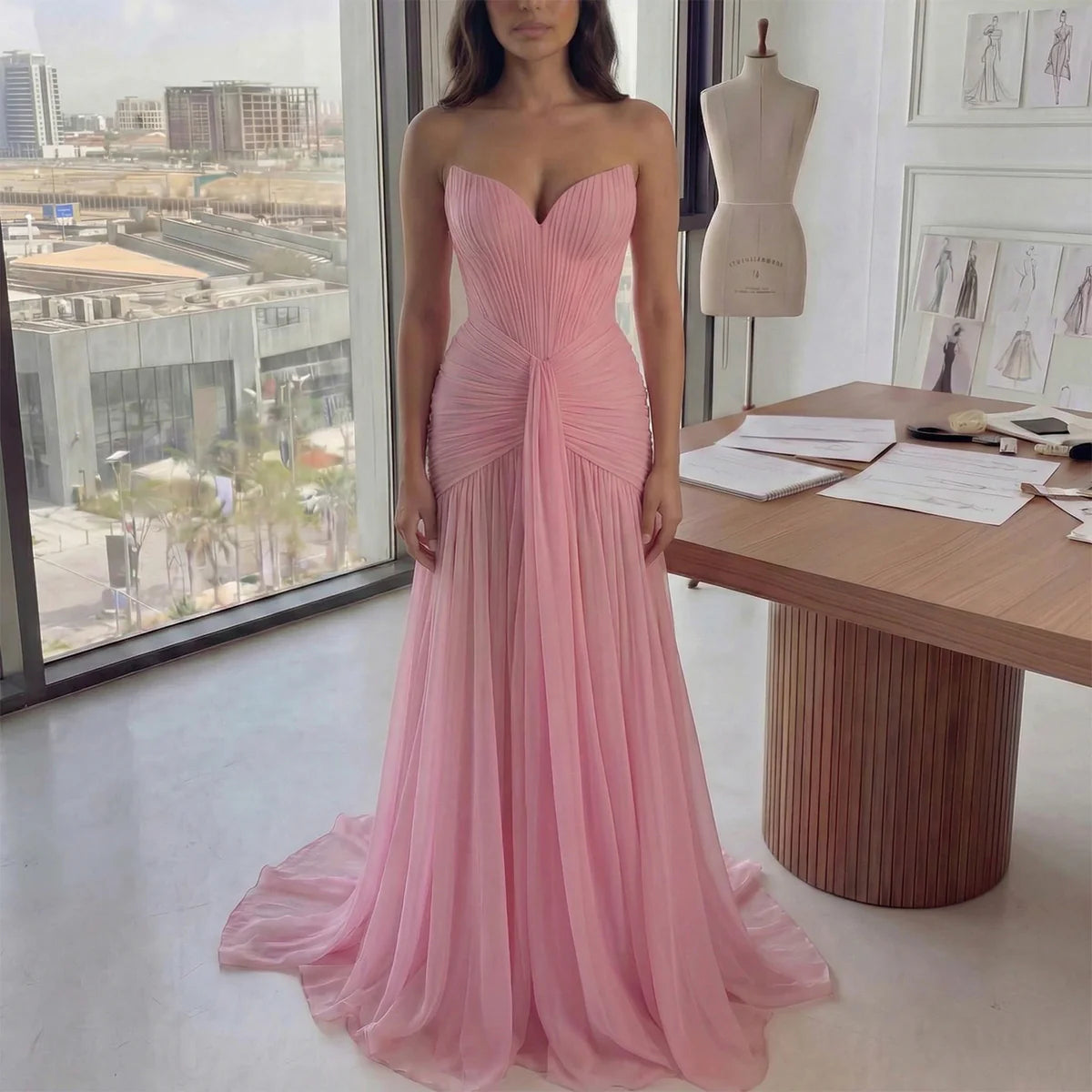 Robe bustier mousseline