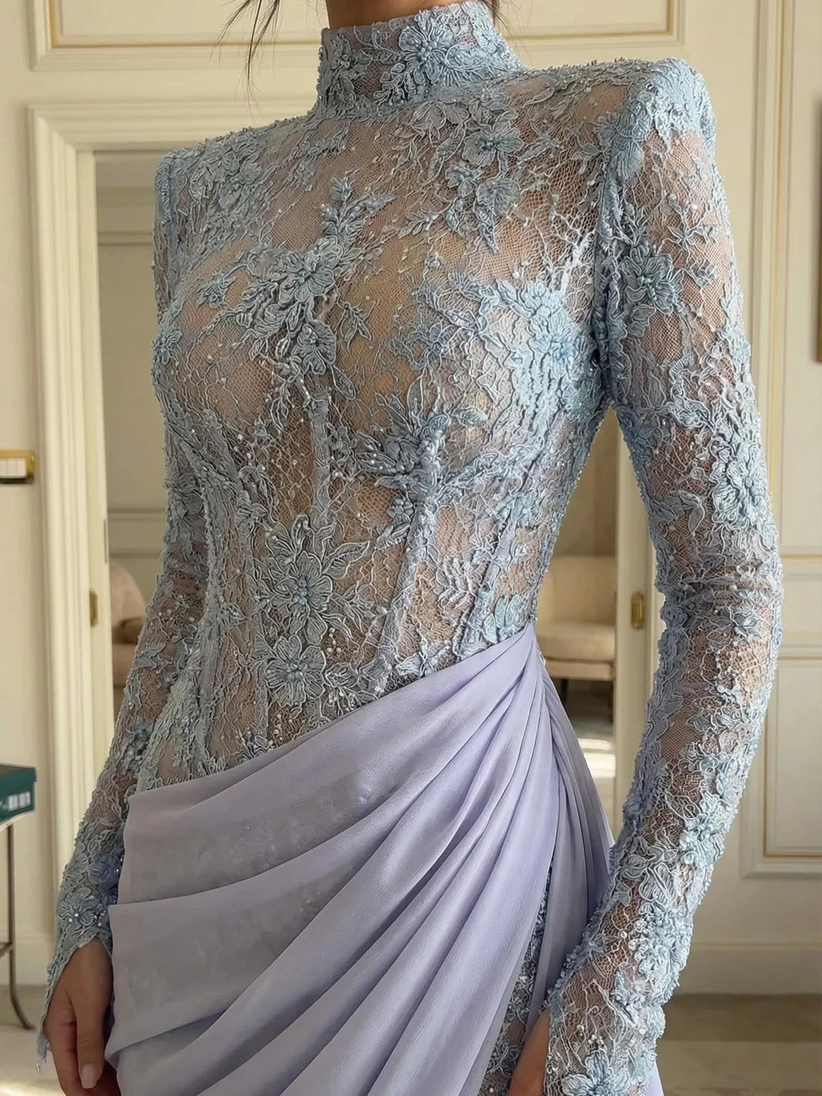 Robe dentelle et mousseline