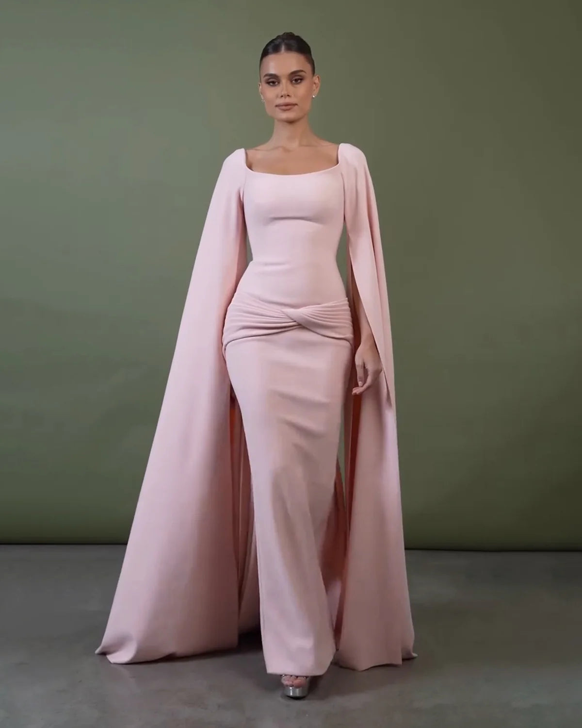 Robe rose manches longues