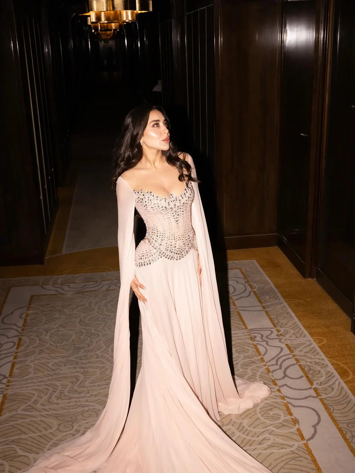 Robe mousseline manches voile