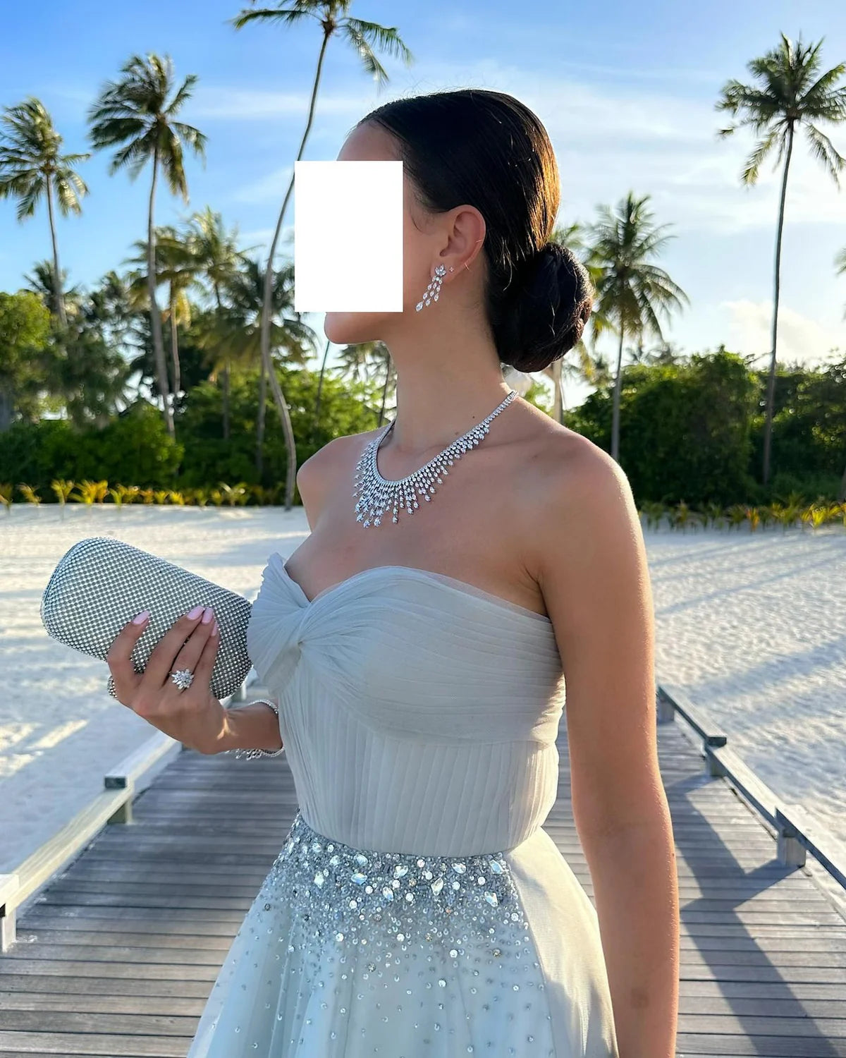 Robe bustier à volants