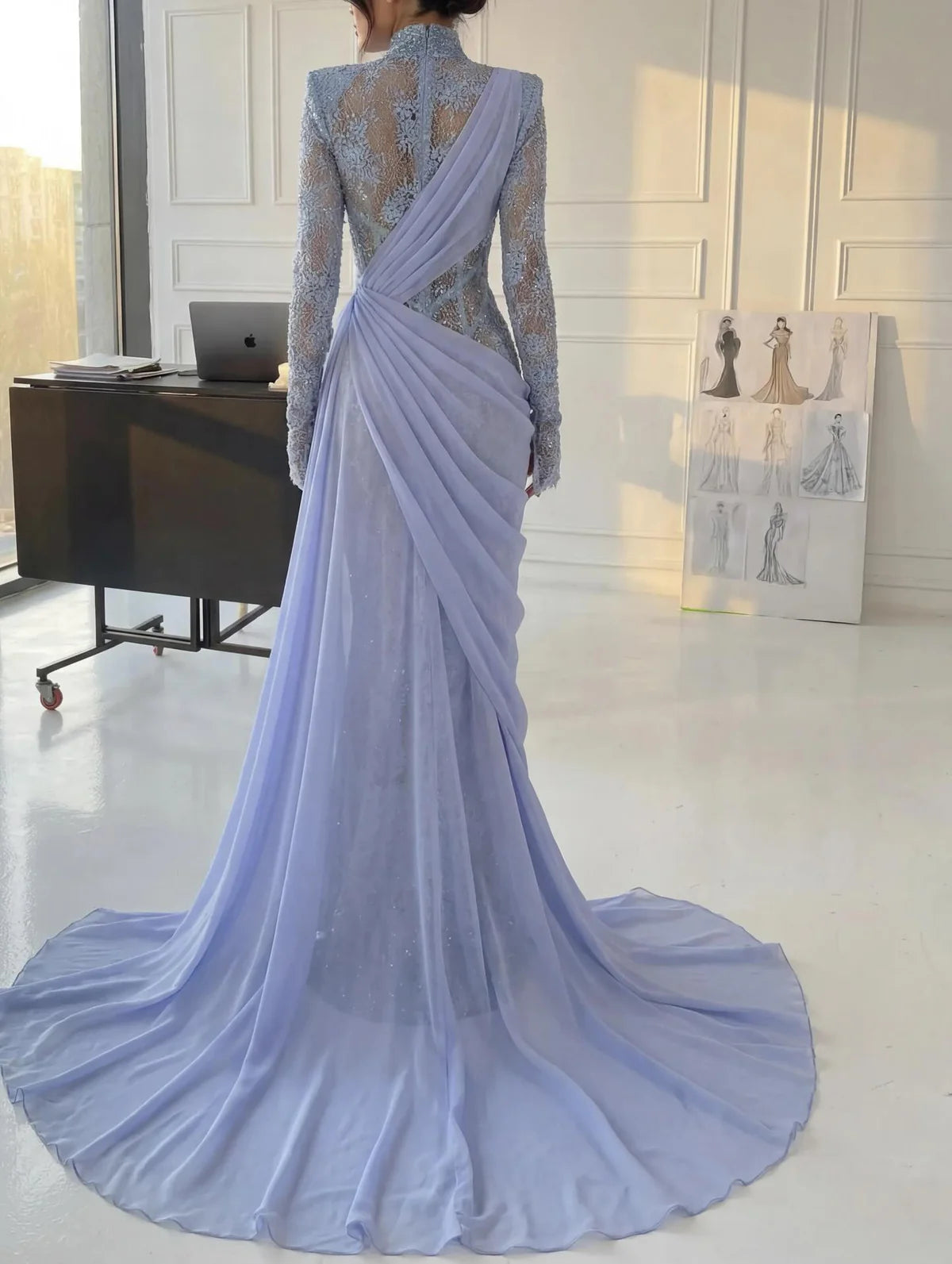 Robe dentelle et mousseline