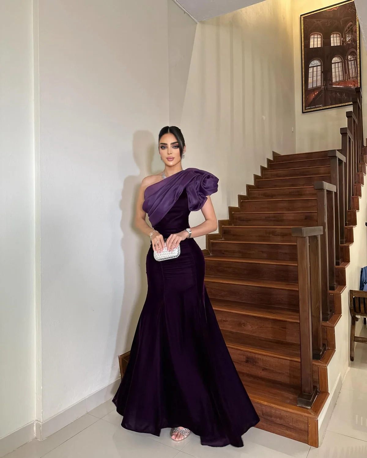 Robe asymétrique violette
