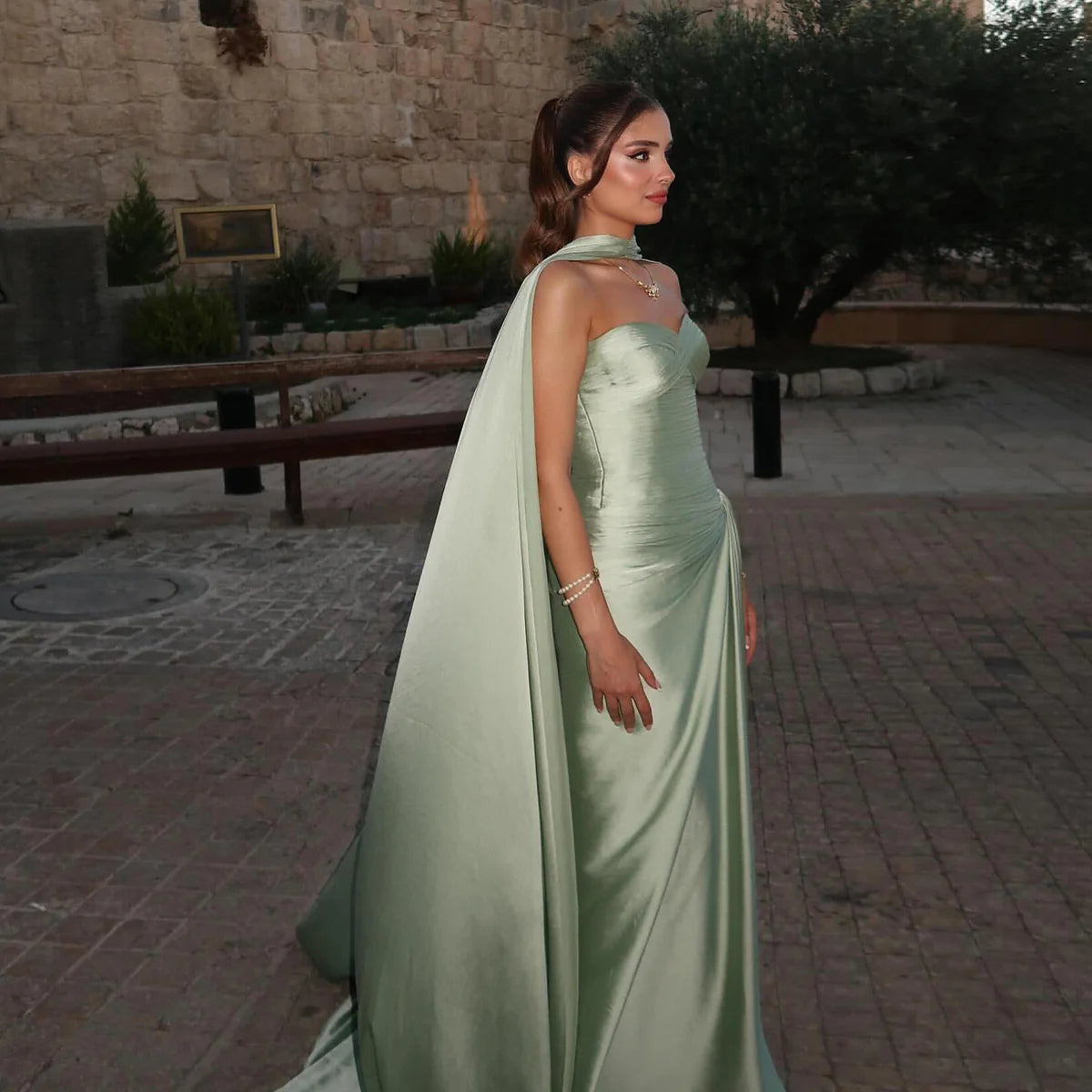 Robe bustier verte