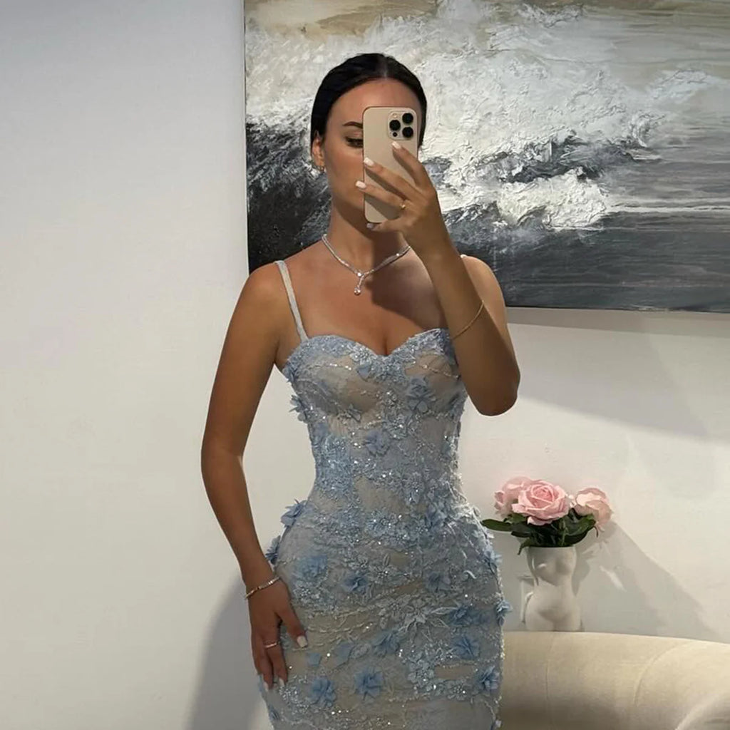 Robe dentelle baby blue