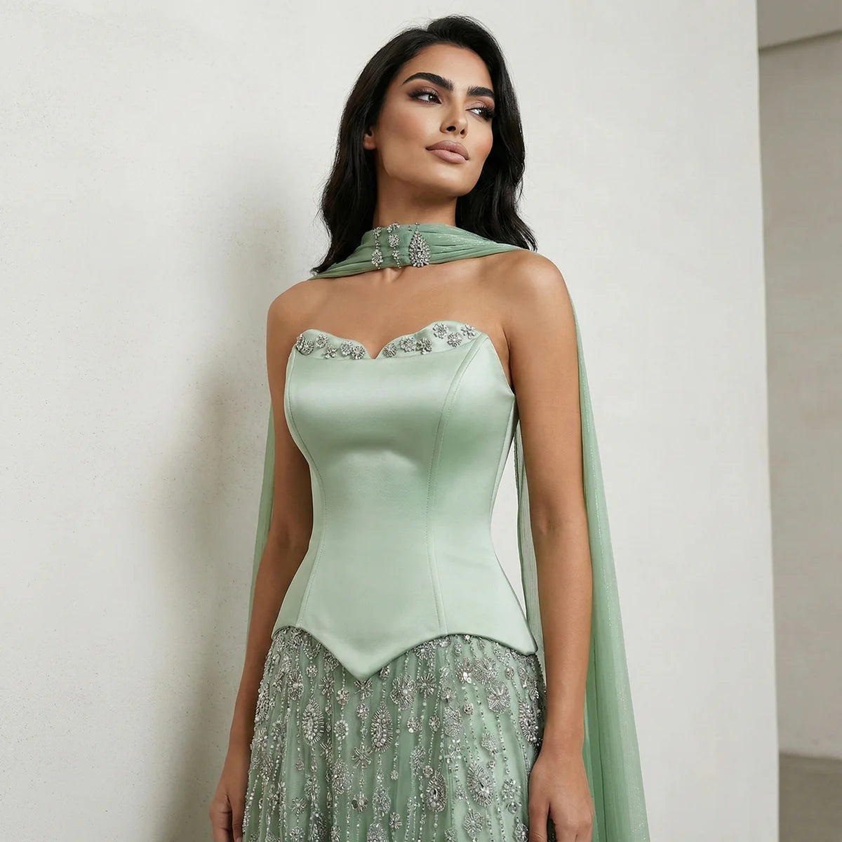 Robe bustier menthe