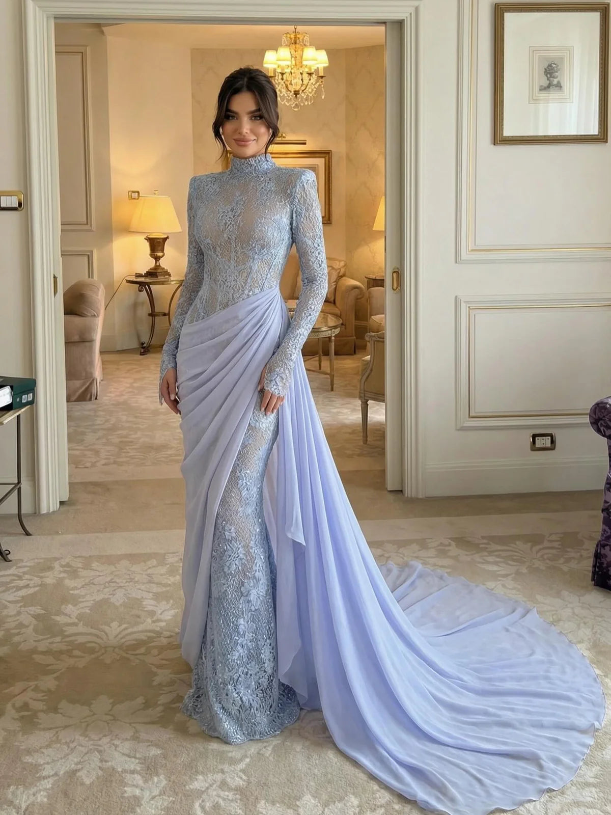 Robe dentelle et mousseline