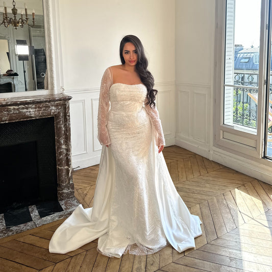 Robe de fiançailles perlée