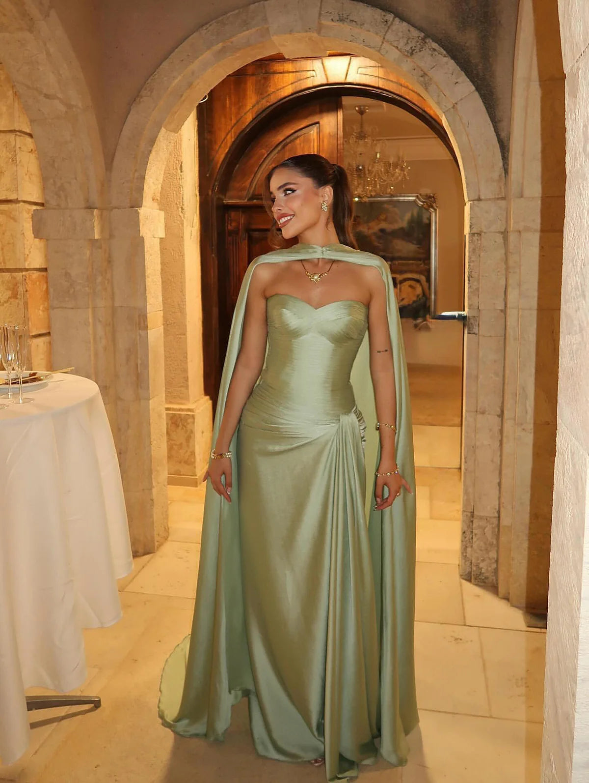 Robe bustier verte