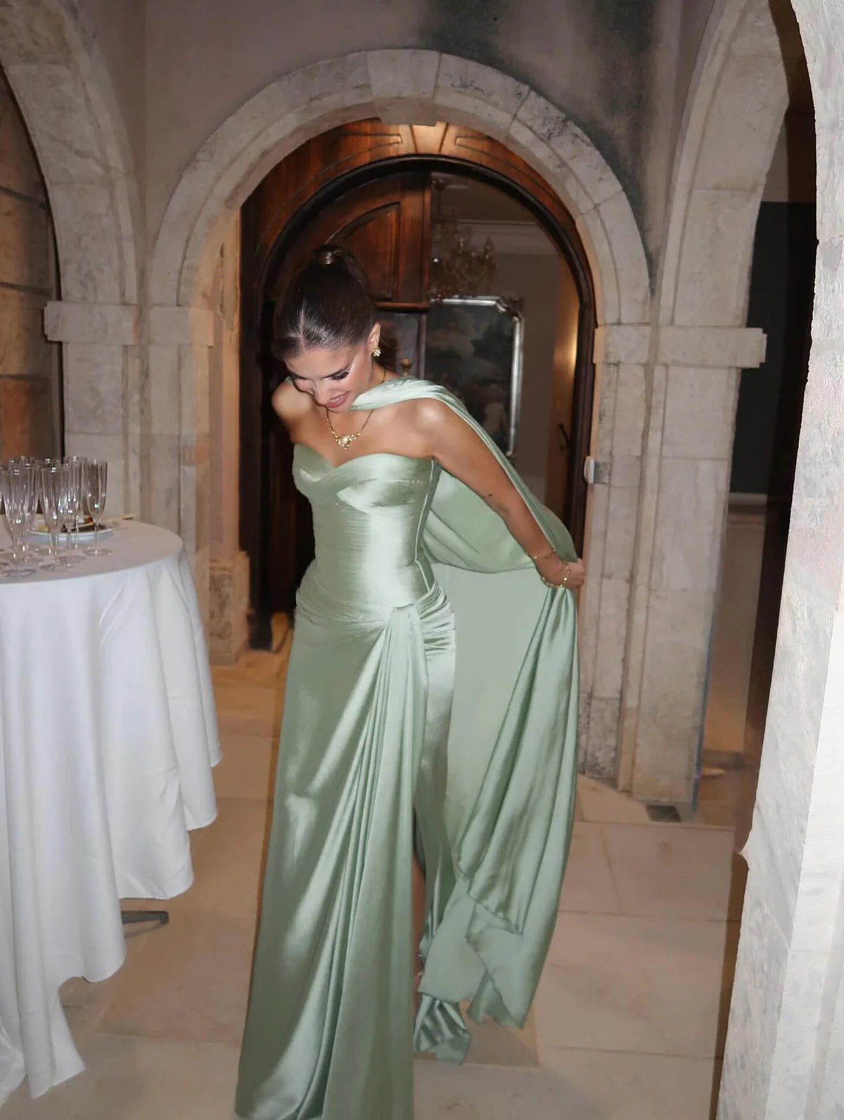 Robe bustier verte