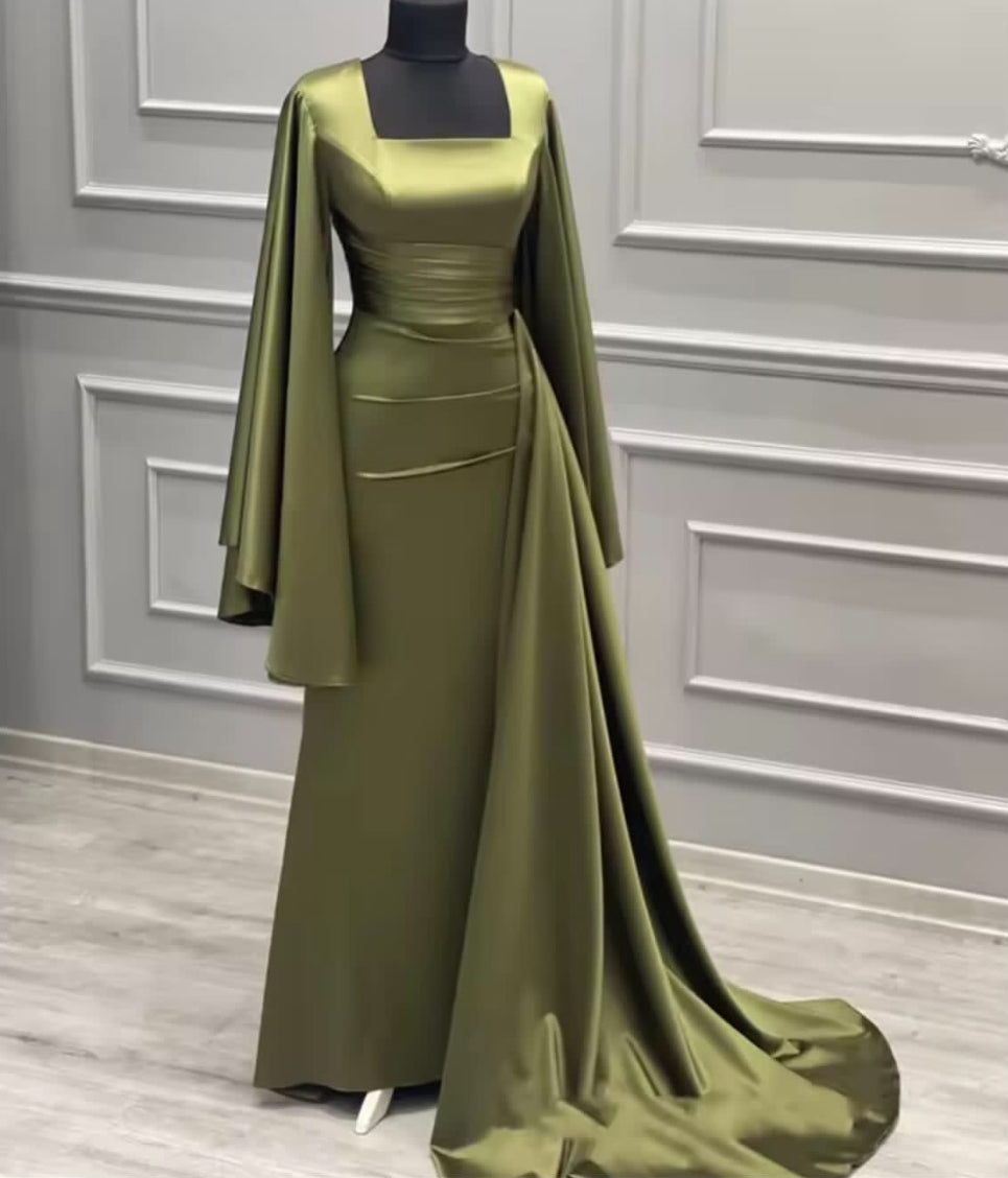 Robe en Satin vert