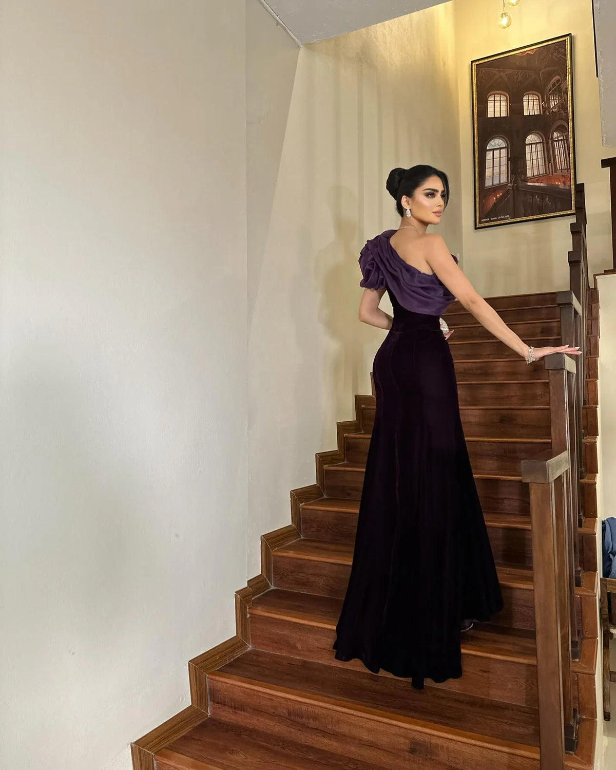 Robe asymétrique violette