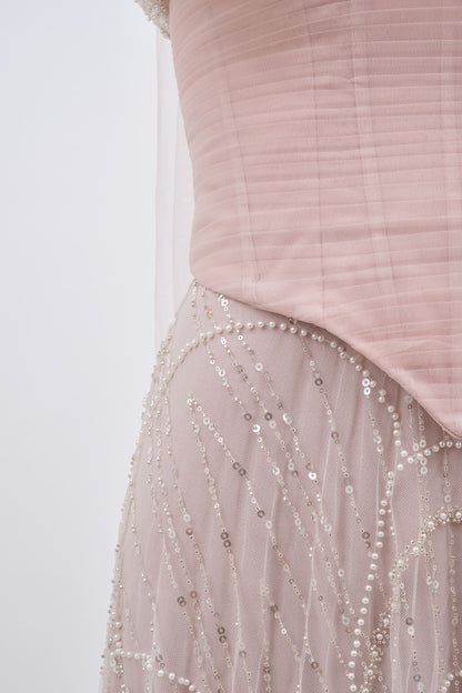 Robe de soirée en perles et tulle délicat