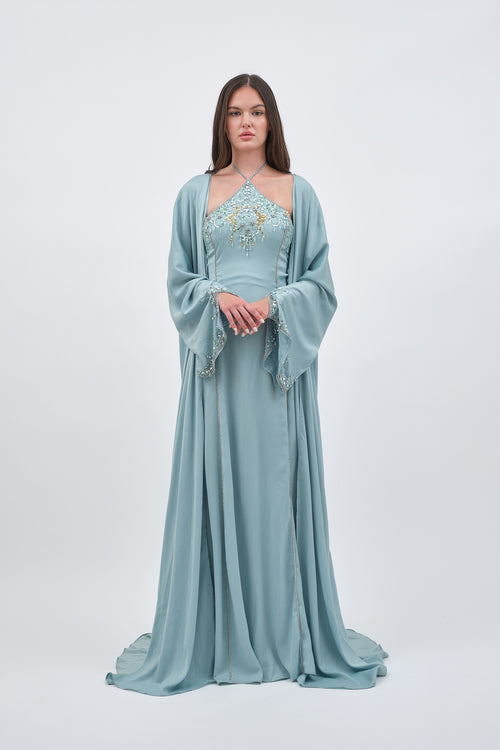 Ensemble Bleu brodée bleu