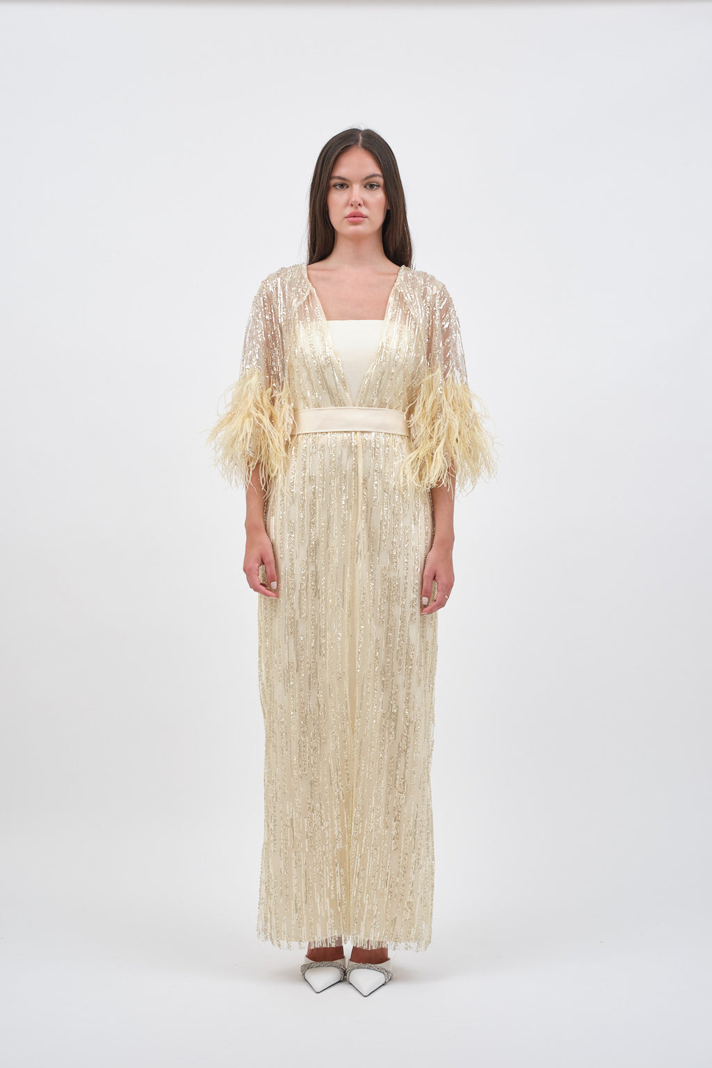 Ecrufarbenes Kleid