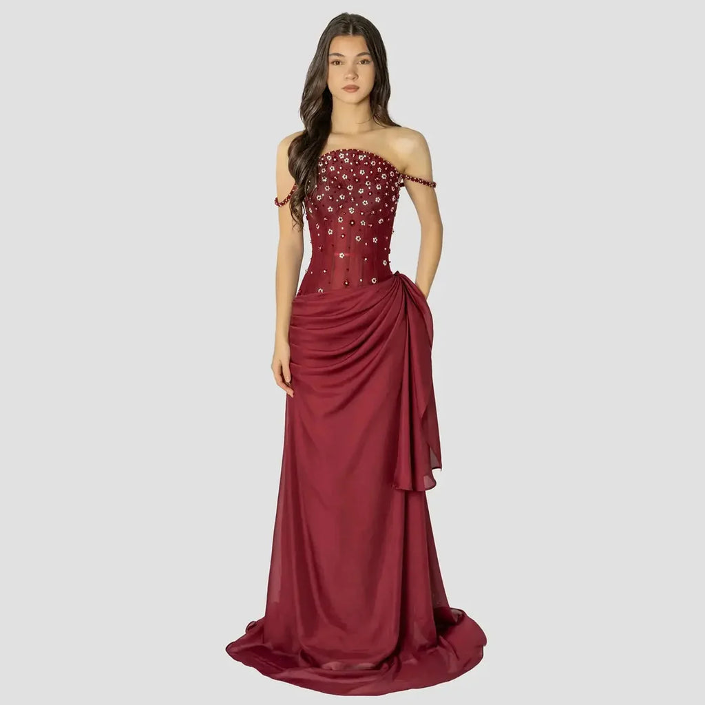 Robe corset bordeaux