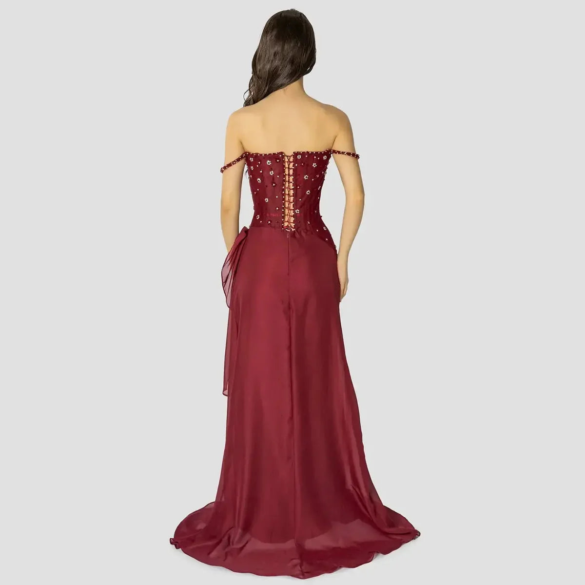 Robe corset bordeaux