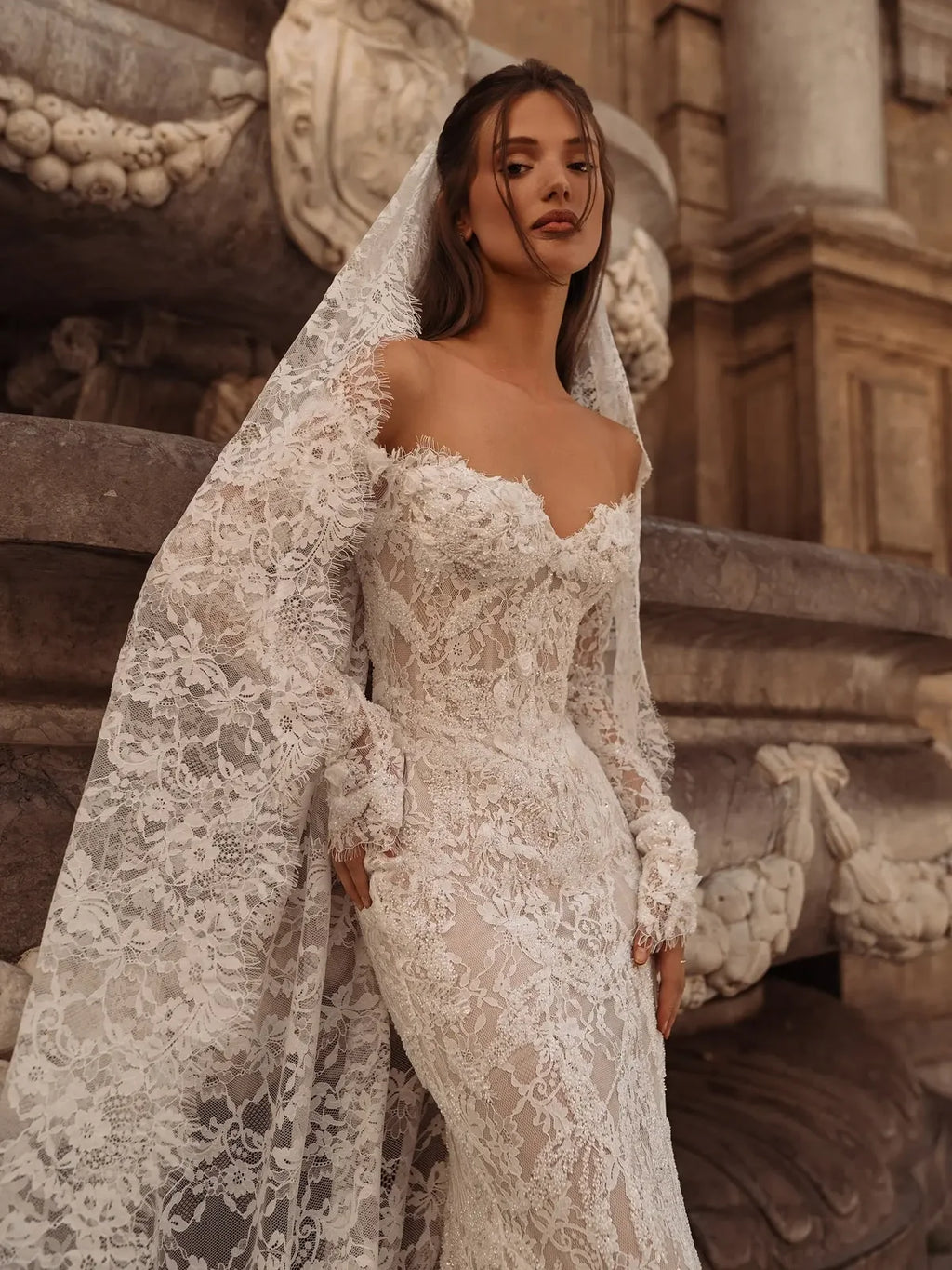 Robe mariée dentelle avec voile