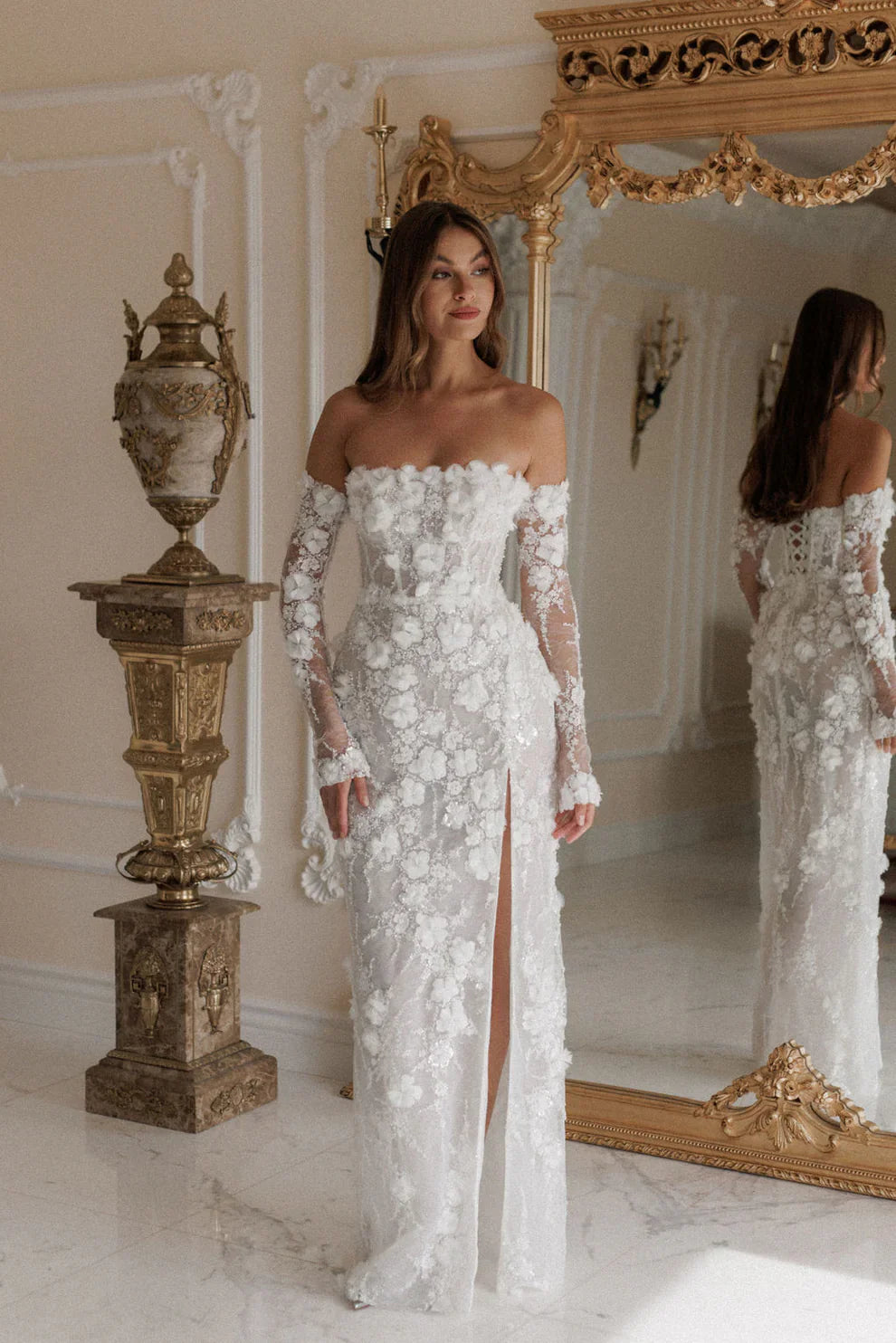 Robe bride brodée