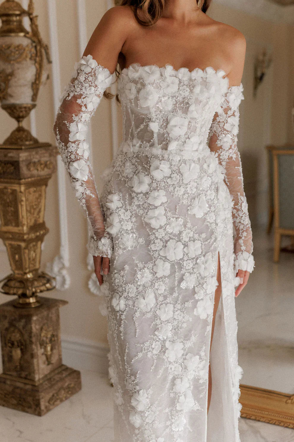Robe bride brodée
