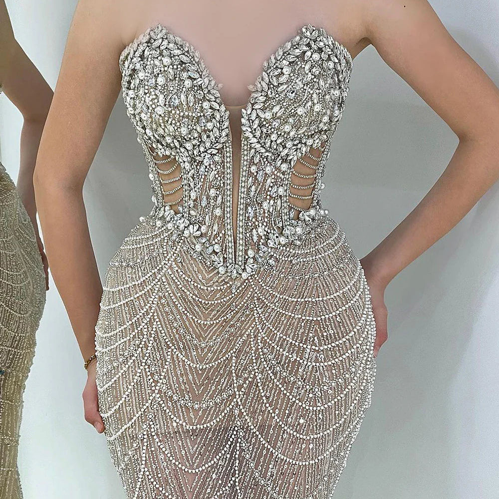 Robe Couture en Perles et Cristaux
