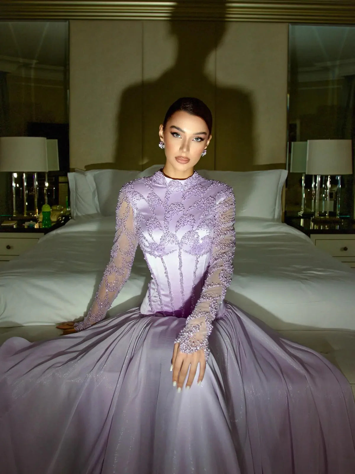 Robe lilas bi matière