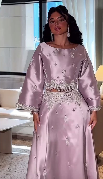 Ensemble Rose Broderies Cristal